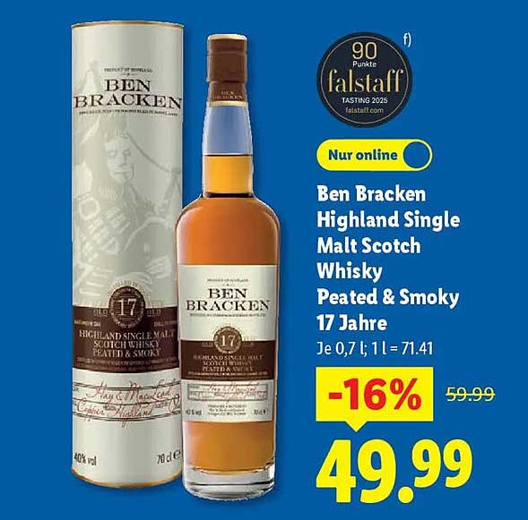 Ben Bracken Highland Single Malt Scotch Whisky Peated & Smoky 17 Jahre