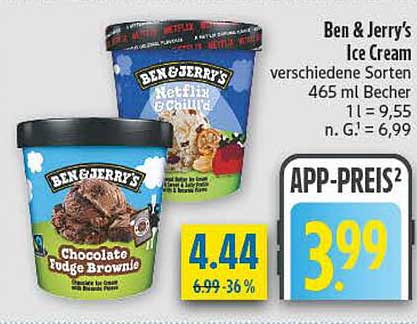 Ben & Jerry's Eiscreme verschiedene Sorten 465 ml Becher
