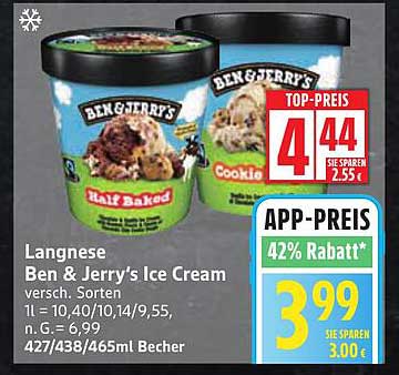 Ben & Jerry's Ice Cream - Verschiedene Sorten