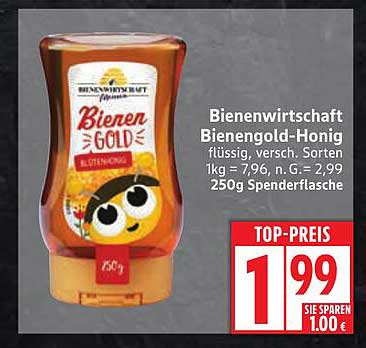 Bienenwirtschaft Bienengold-Honig 250g Spenderflasche