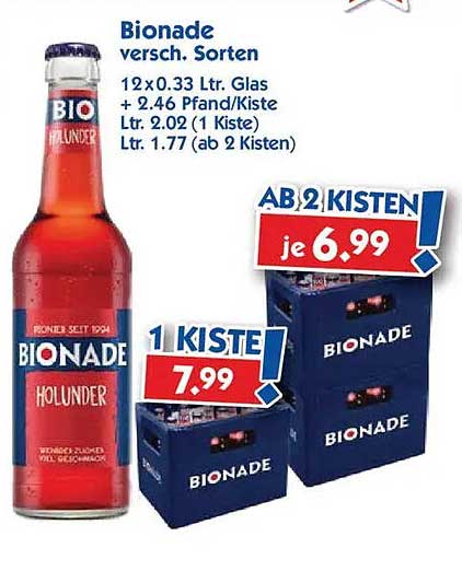 Bionade Holunder 12 x 0,33 L Flaschen
