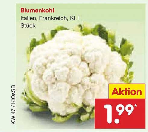 Blumenkohl, Italien, Frankreich, Kl. I, Stück