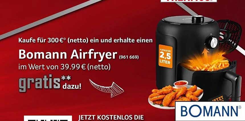 Bomann Airfryer 2.5 Liter - Gratis bei Einkaufswert von 300€*