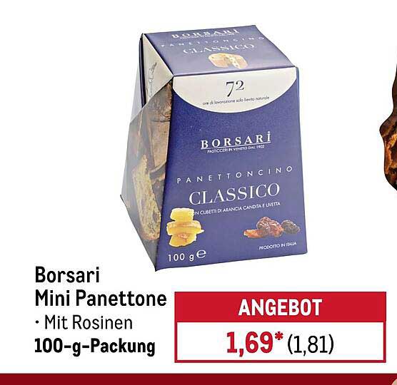 Borsari Mini Panettone mit Rosinen 100-g-Packung