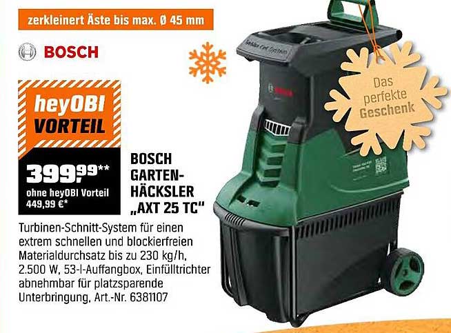 BOSCH GARTEN-HÄCKSLER "AXT 25 TC"