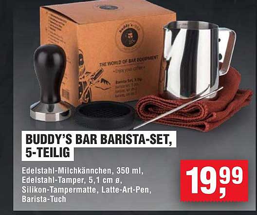 BUDDY’S BAR BARISTA-SET, 5-TEILIG
