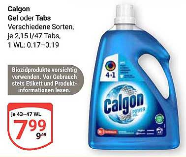 Calgon Gel oder Tabs - Verschiedene Sorten