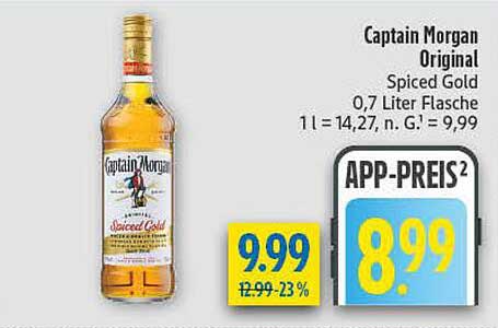 Captain Morgan Original Spiced Gold 0,7 Liter Flasche