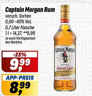 Captain Morgan Rum versch. Sorten 0,0–40% Vol. 0,7 Liter Flasche