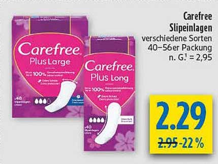 Carefree Sliepeinlagen verschiedene Sorten 40-56er Packung