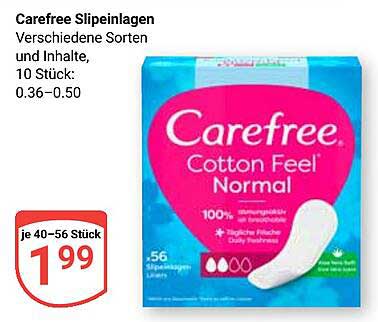 Carefree Slipeinlagen - Verschiedene Sorten und Inhalte