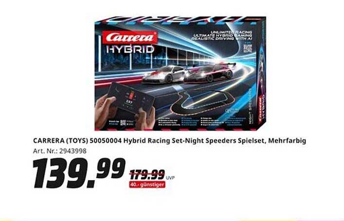 CARRERA (TOYS) 50050004 Hybrid Racing Set-Night Speeders Spielset, Mehrfarbig