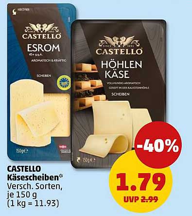 CASTELLO Käse­scheiben – Verschiedene Sorten, je 150 g