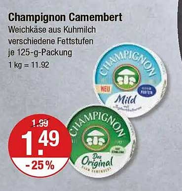 Champignon Camembert - Weichkäse aus Kuhmilch