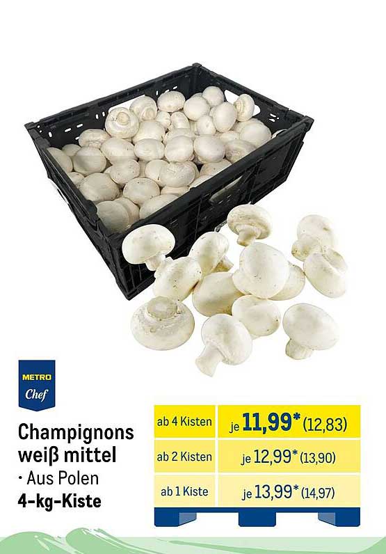 Champignons weiß mittel - Aus Polen