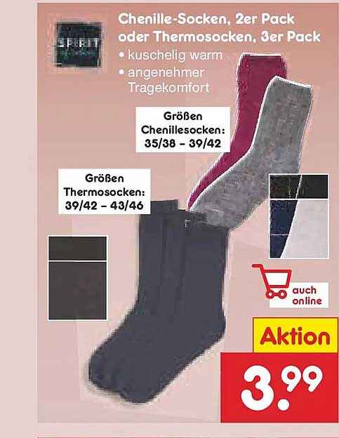 Chenille-Socken, 2er Pack oder Thermosocken, 3er Pack