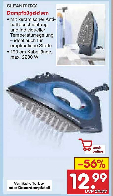 CLEANmaxx Dampfbügeleisen