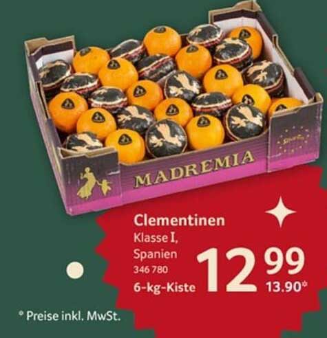 Clementinen Klasse I, Spanien - 6-kg-Kiste