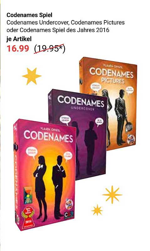 Codenames Spiel - Codenames Undercover, Codenames Pictures oder Codenames Spiel des Jahres 2016