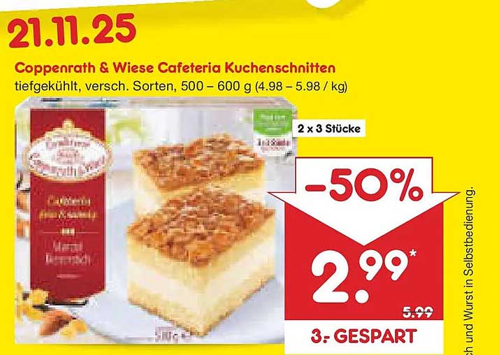 Coppenrath & Wiese Cafeteria Kuchenschnitten, tiefgekühlt, verschiedene Sorten