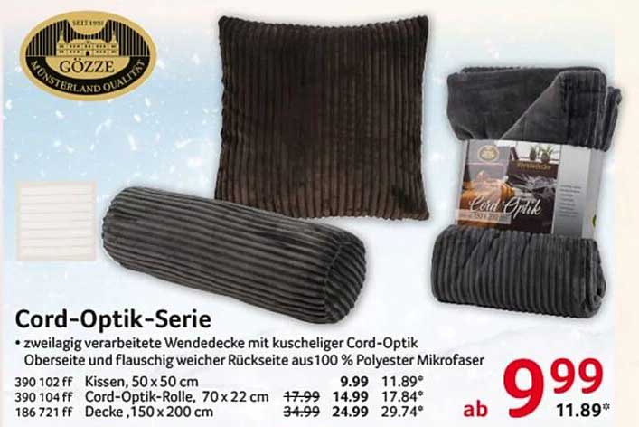 Cord-Optik-Serie - Zweilagig verarbeitete Wendeprodukte