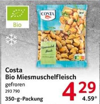 Costa Bio Miesmuschelfleisch gefroren 350-g-Packung