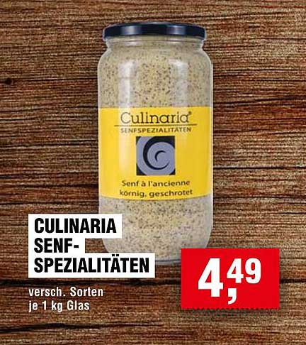 CULINARIA SENF-SPEZIALITÄTEN - versch. Sorten je 1 kg Glas