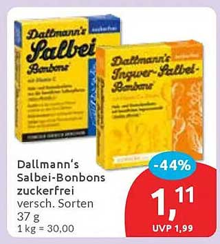 Dallmann's Salbei-Bonbons zuckerfrei verschiedene Sorten 37 g