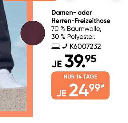 Damen- oder Herren-Freizeithose