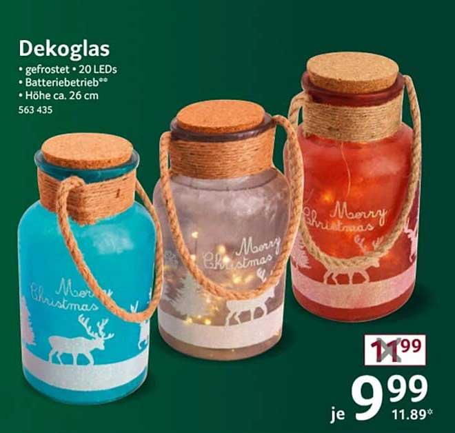 Dekoglas mit 20 LEDs - Frosted Design