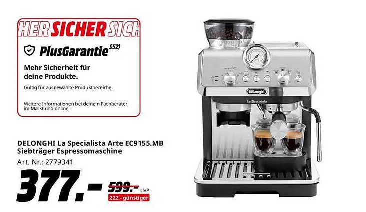 DELONGHI La Specialista Arte EC9155.MB Siebträger Espressomaschine