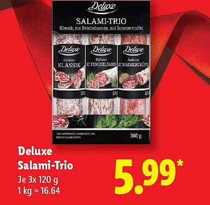 Deluxe Salami-Trio 360 g – Klassik, mit Fenchelsamen, mit Sommertrüffel