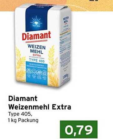 Diamant Weizenmehl Extra Type 405, 1 kg Packung