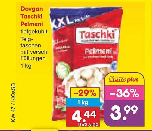 Dogvan Taschki Pelmeni - tiefgekühlte Teigtaschen mit verschiedenen Füllungen
