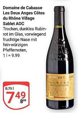 Domaine de Cabasse Les Deux Anges Côtes du Rhône Village Sablet AOC