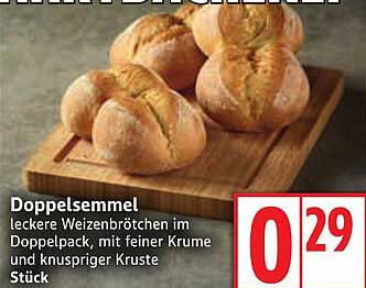 Doppelsemmel leckere Weizenbrötchen im Doppelpack, mit feiner Krume und knuspriger Kruste Stück