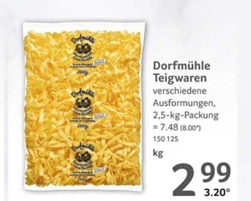 Dorfbühler Teigwaren - verschiedene Ausformungen, 2,5-kg-Packung