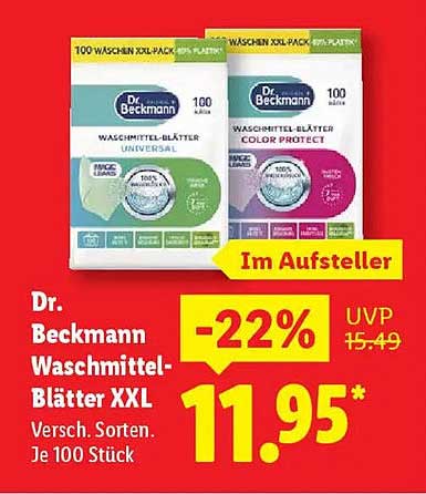 Dr. Beckmann Waschmittel-Blätter XXL