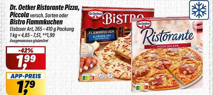 Dr. Oetker Ristorante Pizza, Piccola – verschiedene Sorten oder Bistro Flammkuchen