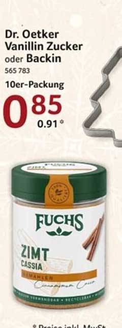 Dr. Oetker Vanillin Zucker oder Backin 10er-Packung