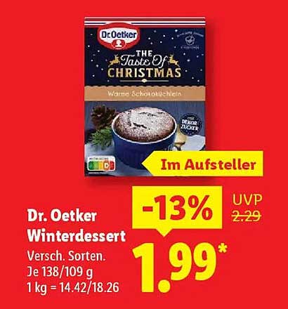 Dr. Oetker Winterdessert - Verschiedene Sorten