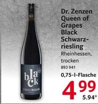 Dr. Zenzen Queen of Grapes Black Schwarzriesling 0,75 l-Flasche