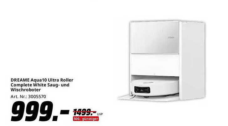 DREAME Aqua10 Ultra Roller Complete White Saug- und Wischroboter