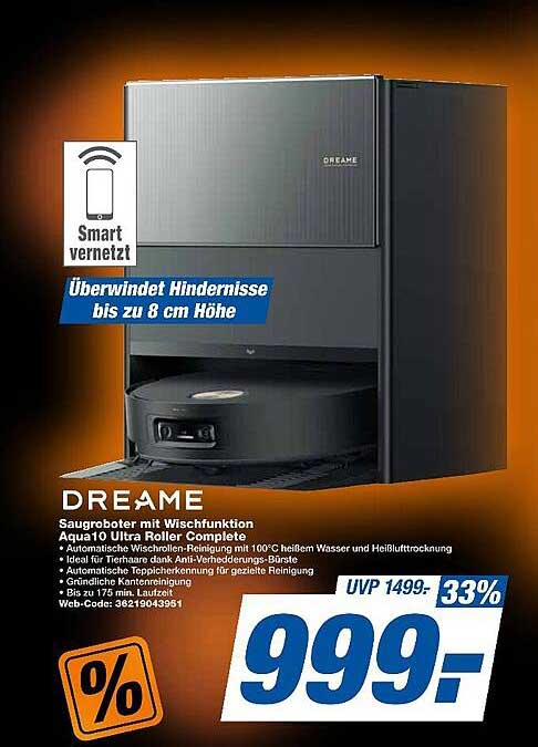 DREAME Sauger mit Wischfunktion Aqua10 Ultra Roller Complete
