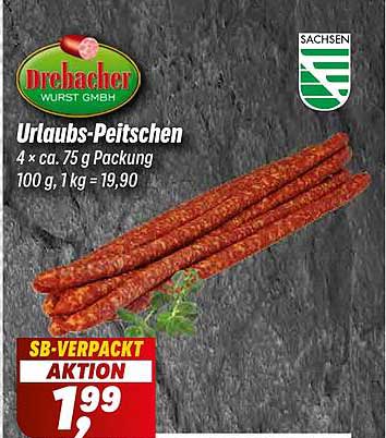 Drehabacher Urlaub- Peitschen 4 x ca. 75 g Packung