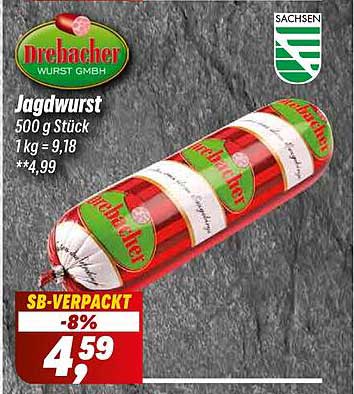 Drehacher Jagdwurst 500 g – jetzt im Angebot!