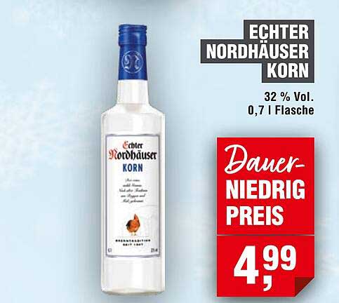 Echter Nordhäuser Korn 0,7 l Flasche, 32 % Vol.