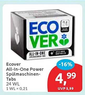 Ecover All-In-One Power Spülmaschinen-Tabs 24 WL