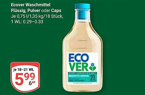 Ecover Waschmittel Flüssig, Pulver oder Caps