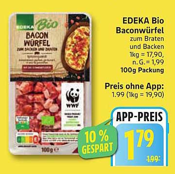 EDEKA Bio Baconwürfel 100g Packung